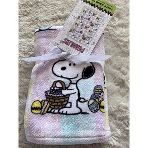 2 Pk Peanuts Snoopy Woodstock Easter Basket Eggs Pastel 16" x 26” Hand Towels